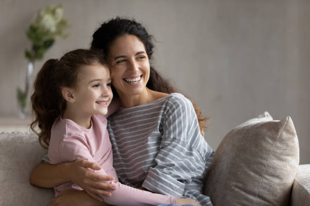 Mother and kids in studio